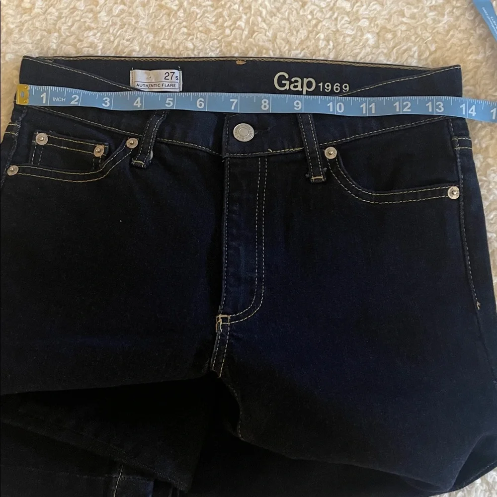 GAP 1969 Women’s Authentic Flare‎ Jeans 27S 30”Inseam Dark Rinse Low Stretch